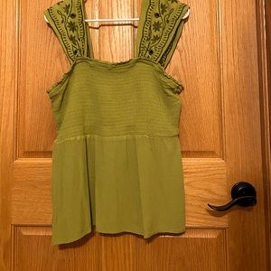 Olive green cropped top from Maurice’s.